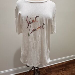 Brand New Yves Saint Laurent Logo T Shirt